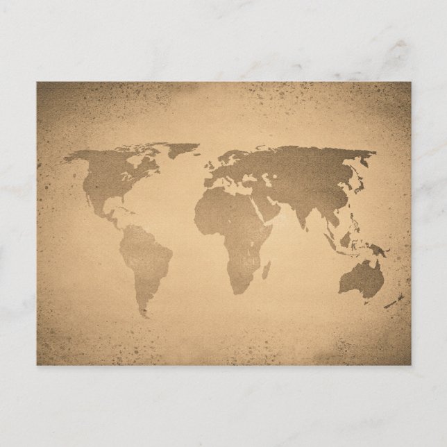 Vintage world map postcard (Front)