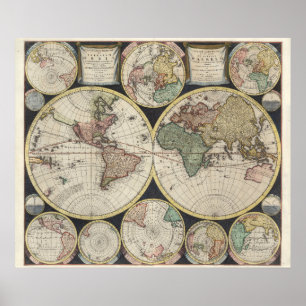 Vintage World Map Poster