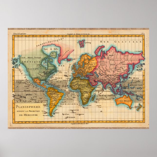 Vintage World Map Poster (Front)