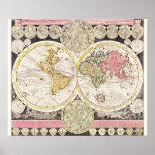 Vintage World Map Poster