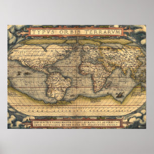 Vintage World Map Poster