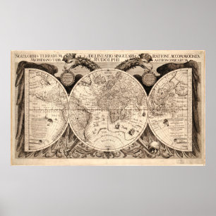 Vintage World Map Poster