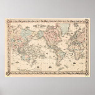Vintage World Map Poster