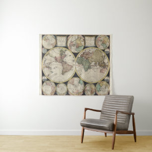 Vintage World Map Tapestry