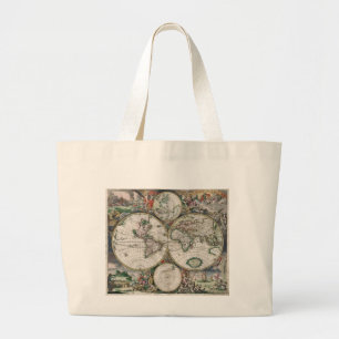 Vintage World Map Tote Bag