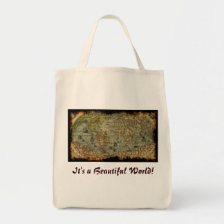 Vintage World Map Tote Bag