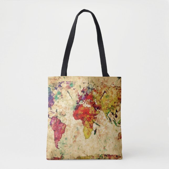 Vintage world map tote bag (Front)