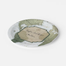 Vintage world map travel themed wedding