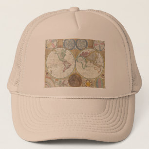Vintage World Map Trucker Hat