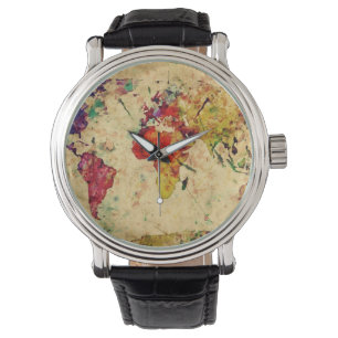 Vintage world map watch