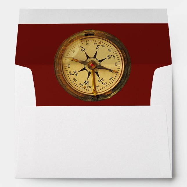 Vintage world travel themed wedding envelope (Back (Bottom))