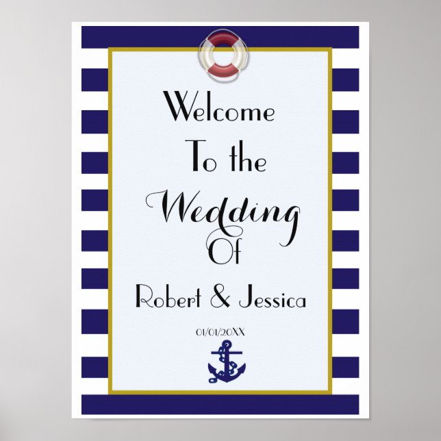 Vintage world travel themed wedding welcome poster (Front)