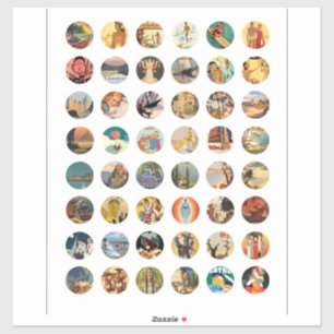 Vintage World Travel Vacation posters Art Collage