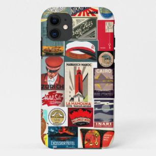 Vintage World Traveller Luggage Tags for Iphone5 iPhone 11 Case