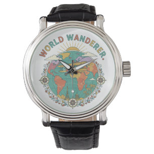 Vintage World Wanderer Biplane Globe T-Shirt Watch