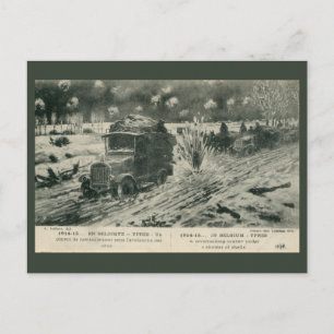 Vintage World War 1 In Belgium Ypres drawing Postcard