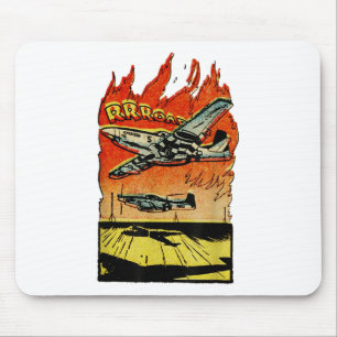 Vintage World War 2 Mustang Fighter - P-51 Mustang Mouse Mat