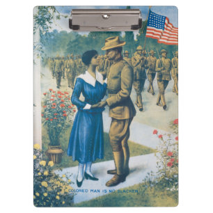 Vintage World War I Coloured Man Is No Slacker Clipboard