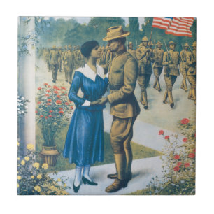 Vintage World War I Era: Coloured Man Is No Slacke Tile