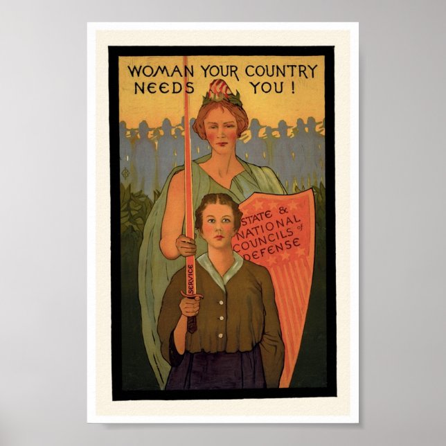 Vintage World War II Art Print Poster (Front)