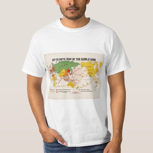 Vintage World War II Map T-Shirt (Front)
