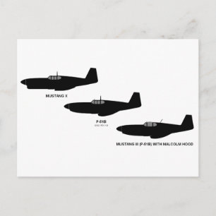 Vintage World War II North American P-51 Mustang Postcard