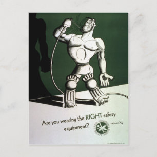 Vintage World War II Safety Equipment Poster Postcard