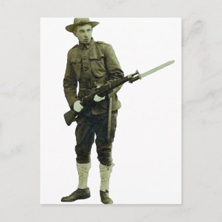 Vintage World War One Doughboy Soldier Postcard