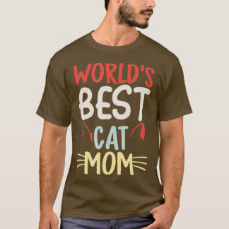 Vintage World's Best Cat Mom Meow Cat Best Cat Mom T-Shirt