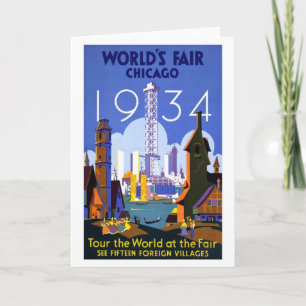 Vintage Worlds Fair Chicago 1934 Card