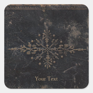 Vintage Worn Fleur-de-lis Book Cover Square Sticker