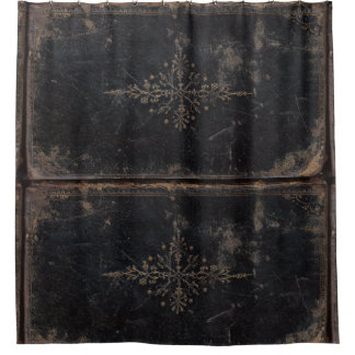Vintage Worn Leather Book Shower Curtain