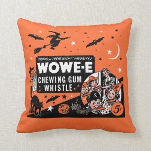 Vintage Wowee Chewing Gum Halloween Whistle WOWE-E Cushion