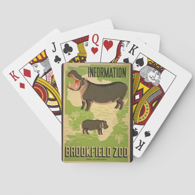 "Vintage WPA Brookfield Poster" Playing Cards (Back)
