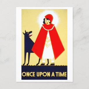Vintage WPA Library Poster "Once Upon a Time" Postcard