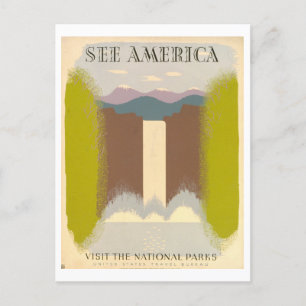 Vintage WPA Parks Travel Poster: "See America" Postcard