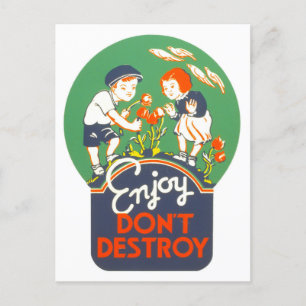 Vintage WPA Poster "Enjoy, Don't Destroy" Postcard
