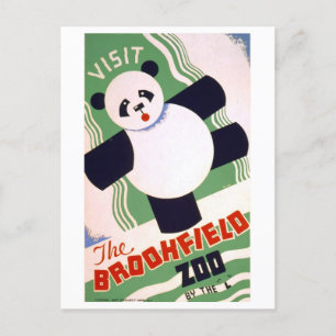 Vintage WPA Poster for Brookfield Zoo Chicago Postcard