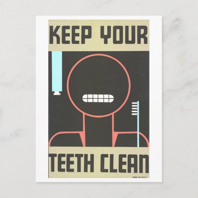 Vintage WPA Poster for Dental Hygiene Postcard (Front)