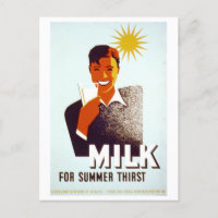 Vintage WPA Poster Milk for Summer Thirst