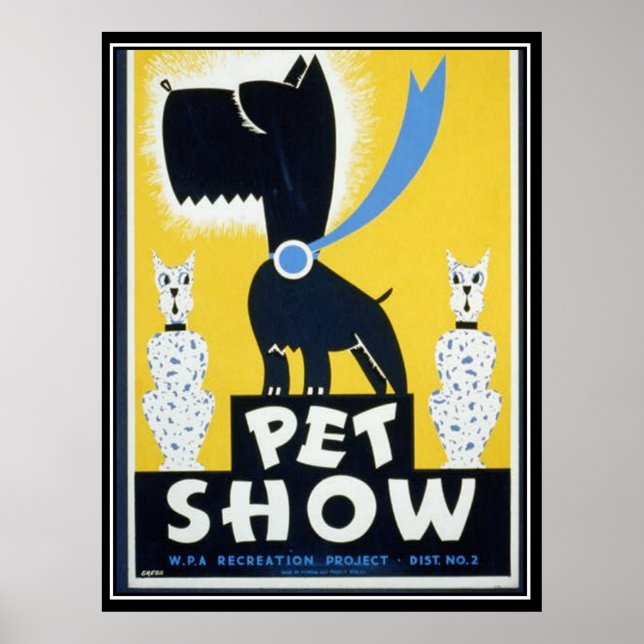 Vintage WPA Poster Pet Show Print (Front)