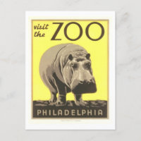Vintage WPA Poster Visit the Zoo Philadelphia