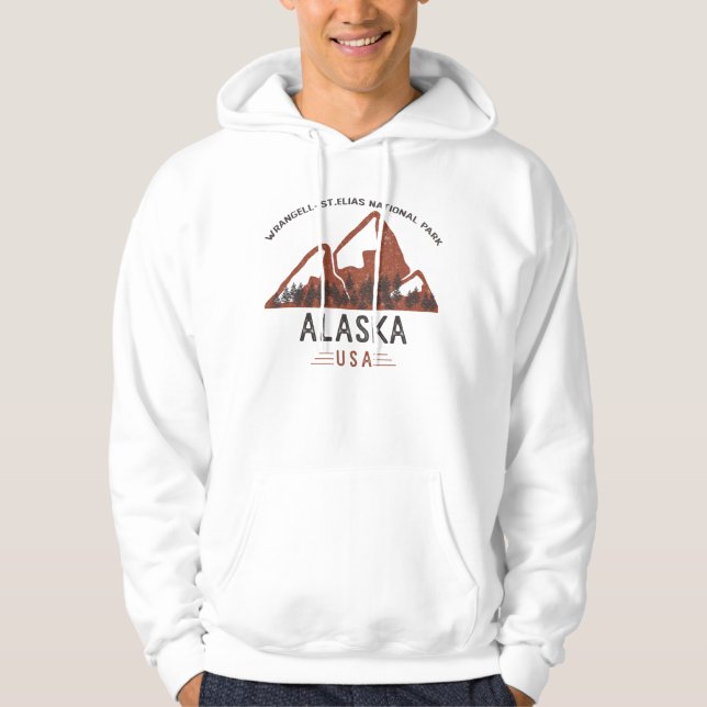 Vintage Wrangell-St.Elias National Park Alaska Hoodie (Front)
