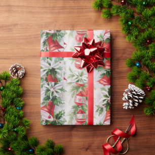Vintage Wrapping Paper, Red Ornaments and Holly Paper