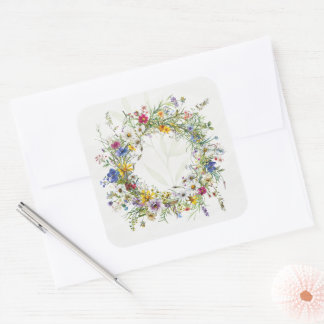Vintage Wreath Decorative Mailing Labels Parcels