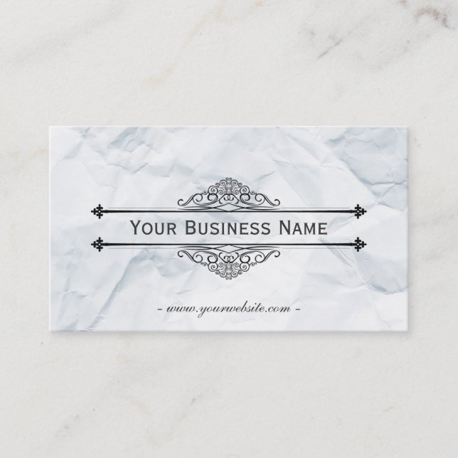 Vintage Wrinkled Paper Texture Business Card (Front)
