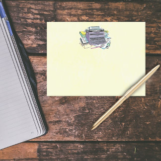 Vintage Writer’s Tools Typewriter Paper Pencil Post-it Notes