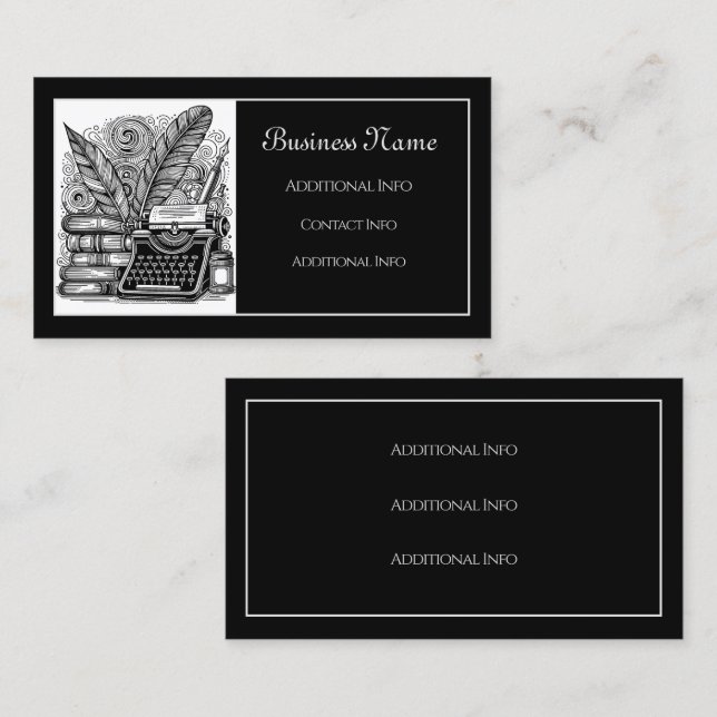 Vintage Writer's Theme 2 Business Card (Front/Back)