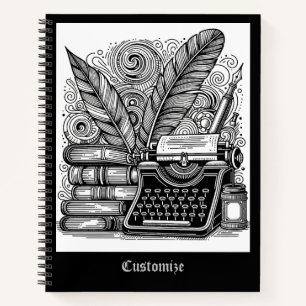 Vintage Writer's Theme 2 Colour Me Notebook