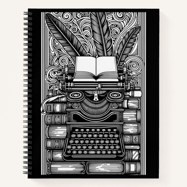 Vintage Writer's Theme 3 Colour Me Notebook (Front)